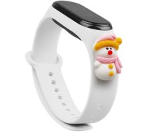 Hurtel Strap Xmas Wristband for Xiaomi Mi Band 4 / Mi Band 3 Christmas Silicone Strap Bracelet White (Snowman 2) (universal)
