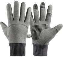 Hurtel Men's insulated sports phone gloves - gray (universal)