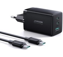 Joyroom fast GaN charger 65W USB-A, 2x USB-C black + USB-C - USB-C cable 100W 1.2m (TCG01) (universal)