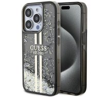 Guess Liquid Glitter Gold Stripes case for iPhone 15 Pro - black (universal)