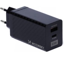 Wozinsky 65W GaN charger with USB ports, USB C supports QC 3.0 PD black (WWCG01) (universal)