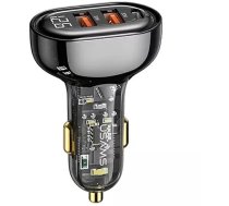 Usams Car charger 2xUSB 1xUSB-C 80W Fast Charge black/black CC159CC01 (US-CC159)