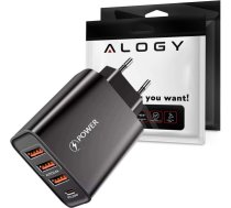 Alogy wall charger fast 3x USB-A USB-C Quick Charge QC 3.0 PD 20W Black