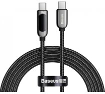 Baseus USB Type C cable - USB Type C 100W (20V / 5A) Power Delivery with display screen power meter 2m black (CATSK-C01) (universal)