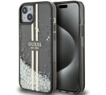 Guess Liquid Glitter Gold Stripes case for iPhone 15 Plus / 14 Plus - black (universal)