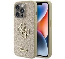 Guess Glitter Script Big 4G case for iPhone 15 Pro - gold (universal)