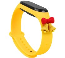 Hurtel Strap Xmas Wristband for Xiaomi Mi Band 6 / Mi Band 5 Christmas Silicone Strap Bracelet Yellow (bells) (universal)