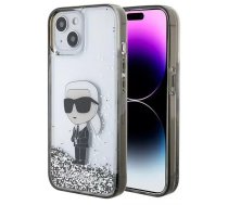 Karl Lagerfeld Liquid Glitter Ikonik Back Case Aizsargapvalks Priekš Apple iPhone 15