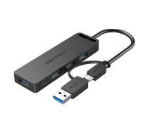Vention USB 3.0 4-Port Hub with USB-C and USB 3.0 2-in-1 Interface and Power Adapter Vention CHTBB 0.15m