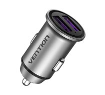 Vention Dual Port Car Charger Vention FFEH0 USB A+A(30/30) Gray