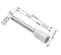 PRL Konektor izolowany tulejka 0,75/12 biała