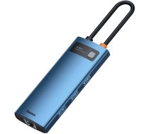 Baseus Metal Gleam 6in1 multifunctional USB Type C hub - USB Type C Power Delivery 100W / HDMI 4K 30Hz / 3x USB 3.2 Gen 1 / RJ45 1Gbps blue (WKWG000003) (universal)
