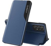 Hurtel Eco Leather View Case elegant case with a flap and stand function for Samsung Galaxy A73 blue (universal)