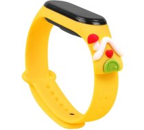 Hurtel Strap Xmas Wristband for Xiaomi Mi Band 6 / Mi Band 5 Christmas Silicone Strap Bracelet Yellow (house) (universal)