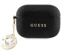 Guess GUAP2PGEHCDK case for AirPods Pro 2 cover - black Fixed Glitter Heart Diamond Charm (universal)