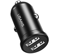 Usams Car charger 2xUSB 2.4A Mini black/black CC114TC01 (US-CC114)