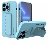 Wozinsky Kickstand Case silicone case with stand iPhone 13 mini light blue