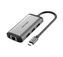 Vention USB-C Docking Station to HDMI, 3x USB3.0, RJ45, PD 0.15m Vention CNCHB, gray
