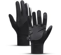 Hurtel Insulated, anti-slip sports phone gloves (size XL) - black (universal)