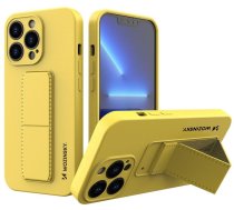 Wozinsky Kickstand Case silicone case with stand for iPhone 13 mini yellow (universal)