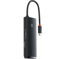 Baseus Lite Series multifunctional HUB USB Type C - 2 x USB 3.0 / USB Type C / HDMI 1,4 / SD / TF black (WKQX050001) (universal)