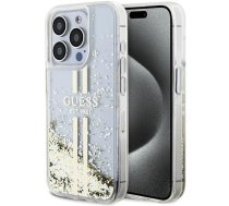 Guess Liquid Glitter Gold Stripes case for iPhone 15 Pro Max - transparent (universal)