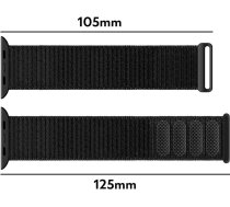 Alogy Nylon Strap with Velcro for Apple Watch 1/2/3/4/5/6/7/8/SE/Ultra (42/44/45/49mm) Black