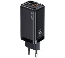 Usams Wall charger 1xUSB-C 1xUSB T47 65W PD Fast Charging Super Si black/black CC153TC01 (US-CC153)