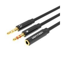 Vention 2x 3.5mm Male to 4-Pole Female 3.5mm Audio Cable 0.3m Vention BBTBY Black