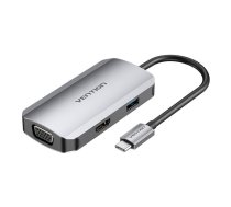 Vention USB-C Docking Station to HDMI, VGA, USB 3.0, PD 0.15m Vention TOAHB, gray