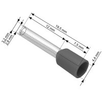 PRL Konektor izolowany tulejka 4,0/12 szara