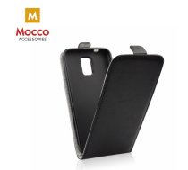 Mocco Kabura Rubber Case Vertikāli Atverams Premium Eco ādas Maks Telefonam Huawei Mate 20 Lite Melns