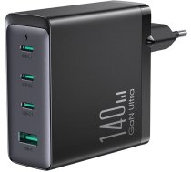 Joyroom Fast charger GaN 140W 3 x USB-C / USB-A Joyroom JR-TCG05EU - black + USB-C cable - USB-C 240W 1.2m (universal)