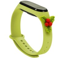 Hurtel Strap Xmas Wristband for Xiaomi Mi Band 4 / Mi Band 3 Christmas Silicone Strap Bracelet Green (Mistletoe) (universal)