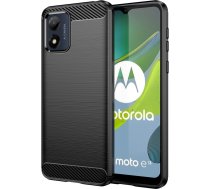 Hurtel Carbon Case priekš Motorola Moto E13 elastīgs silikona oglekļa vāciņš, melns, 9145576274682