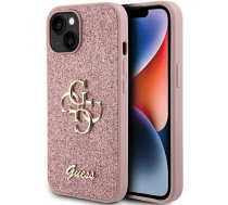 Guess Glitter Script Big 4G case for iPhone 15 - pink (universal)