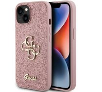 Guess Glitter Script Big 4G Back Case Aizsargapvalks Priekš Apple iPhone 15 Plus