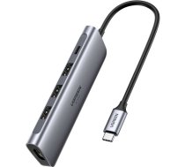 Ugreen Adapter 5w1 UGREEN Hub USB-C do 3x USB 3.0   HDMI 4K   USB-C PD 100W (szary)