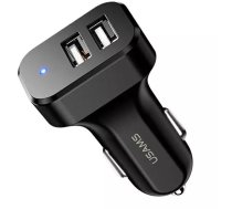 Usams Car charger 2xUSB C13 2.1A black/black (only head) CC87TC01