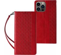 4Kom.pl Magnet Strap Case for iPhone 13 Pro case wallet mini lanyard pendant red