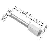 PRL Konektor izolowany tulejka 0,5/6 biała