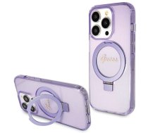 Guess Ring Stand Script Glitter MagSafe case for iPhone 13 Pro / 13 - purple (universal)