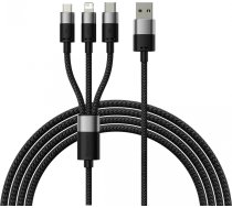 Baseus 3in1 USB - micro USB / Lightning / USB C 3.5A 1.2m cable Baseus StarSpeed - black (universal)