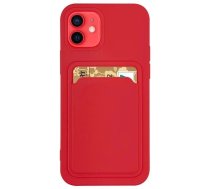 Hurtel Card Case Silicone Wallet Wallet With Card Slot Documents For Samsung Galaxy A32 4G Red (universal)