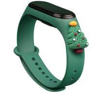 Hurtel Strap Xmas Wristband for Xiaomi Mi Band 4 / Mi Band 3 Christmas Silicone Strap Bracelet Dark Green (Christmas Tree 2) (universal)