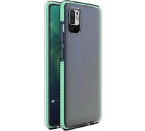 Hurtel Spring Case clear TPU gel protective cover with colorful frame for Xiaomi Redmi Note 10 5G / Poco M3 Pro mint (universal)