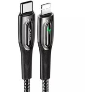 4Kom.pl USAMS Braided Cable USB-C to Lightning Smart Power-off 20W PD Cable 1.2m Black