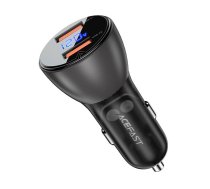 Acefast Car Charger Acefast B7, 45W, 2x USB, with display (black)