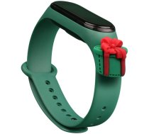 Hurtel Strap Xmas Wristband for Xiaomi Mi Band 4 / Mi Band 3 Christmas Silicone Strap Bracelet Dark Green (Gift) (universal)