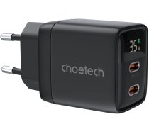 Choetech PD6051 USB-C USB-C PD 35W GaN wall charger with display - black (universal)